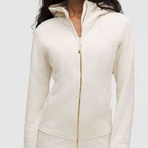 Lululemon Full Zip Scuba - Heathered Ivory & Gold - Picture 1 of 5